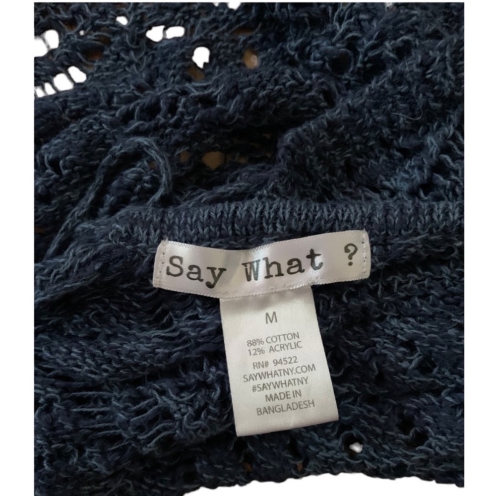 Say What? Deep Blue Knit Top - Picture 3 of 3